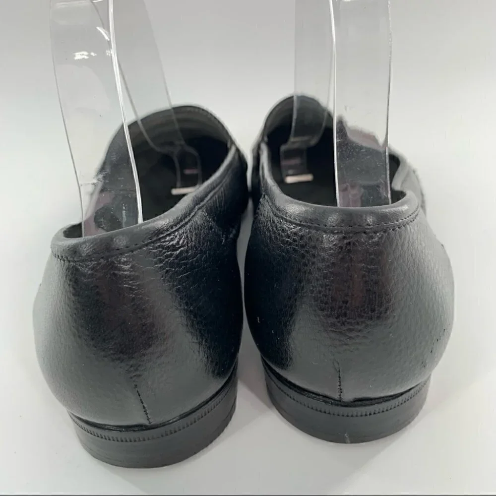 Lorenzo Banfi mens loafers size 9 black Italian leather vintage 80s 90s